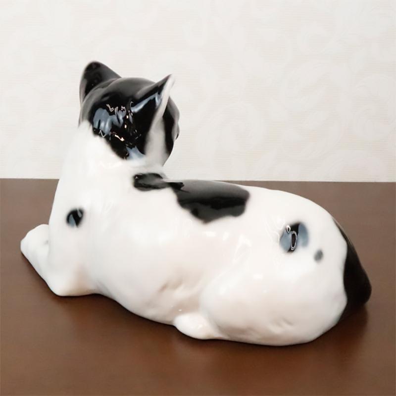 猫オブジェ(置き物) キシマ ガーデンオーナメント 置物 猫 アンティークホワイト