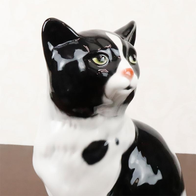 ネコ 置物 動物 オブジェ 猫 ねこ イタリア製 陶磁器 41168 置き物