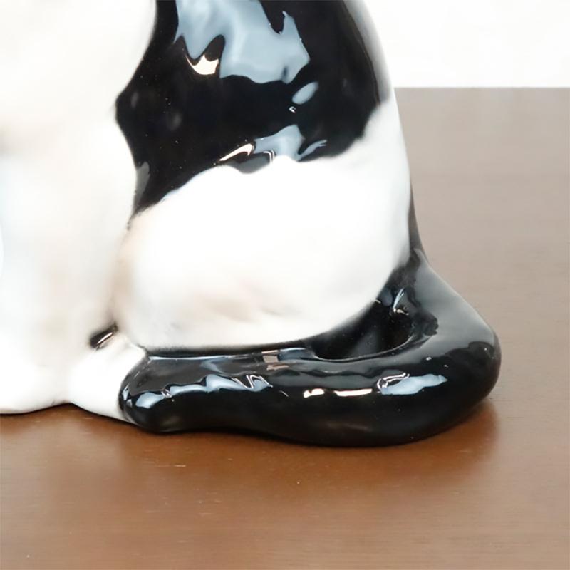 【レア】猫の陶器製 置物 イタリア製 インテリア オブジェ 珍しい 大きい ネコ 置物 動物 オブジェ 猫 ねこ イタリア製 陶磁器 41168 置き物