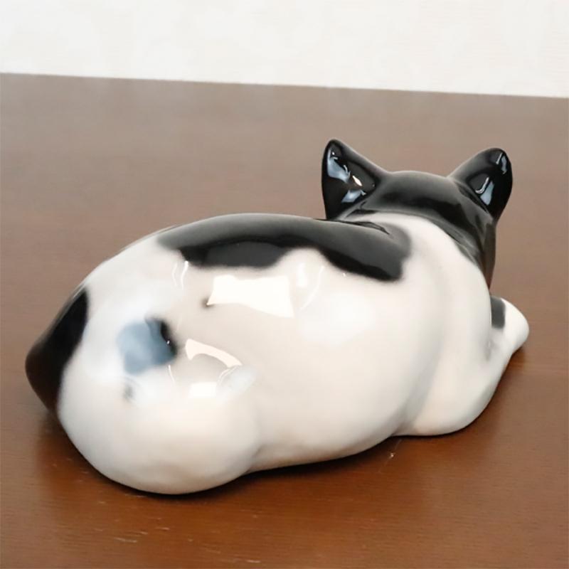 イタリア製　ネコ（陶器） ドマン 猫 動物陶器 置物 オブジェ 葉っぱ皿 イタリア製 - メルカリ