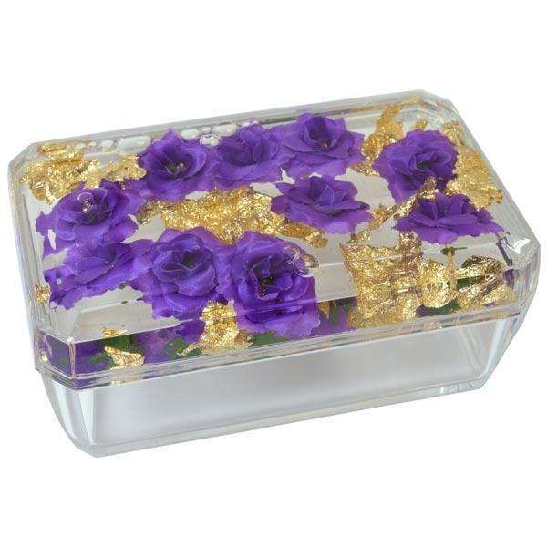 ROYAL ARDEN（ロイヤルアーデン） 小物入れ ふた付き アクリル 水中花