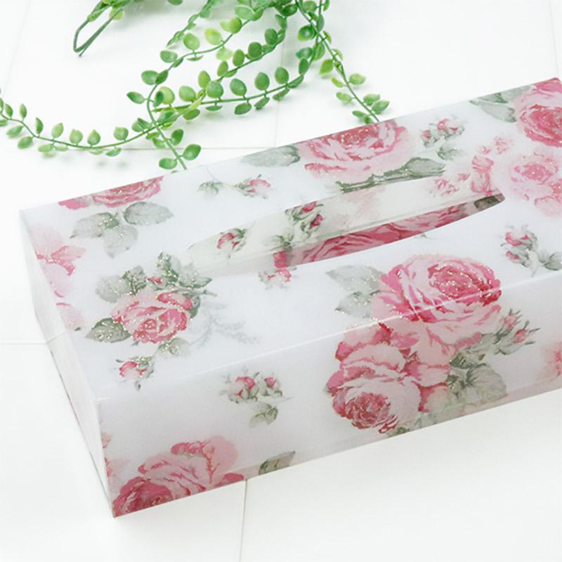ティッシュケース おしゃれ ルーシー アクリル 花柄 バラ柄 薔薇柄 Surajinformatics Com