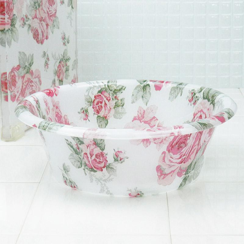 ロイヤルアーデン 花柄バラ柄バスチ エア 洗面器 セット ROYAL ARDEN（ロイヤルアーデン） 洗面器 バスチェア セット アクリル
