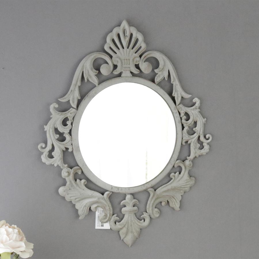 フランス製 薔薇飾り ウォールミラー 48×36cm 壁掛け鏡 姫系 パステル フランス製 薔薇飾り ウォールミラー 48×36cm 壁掛け鏡 姫系