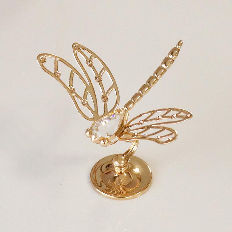 スワロフスキー 置物 トンボ ゴールド クリスタル SWAROVSKI : ZAKKA