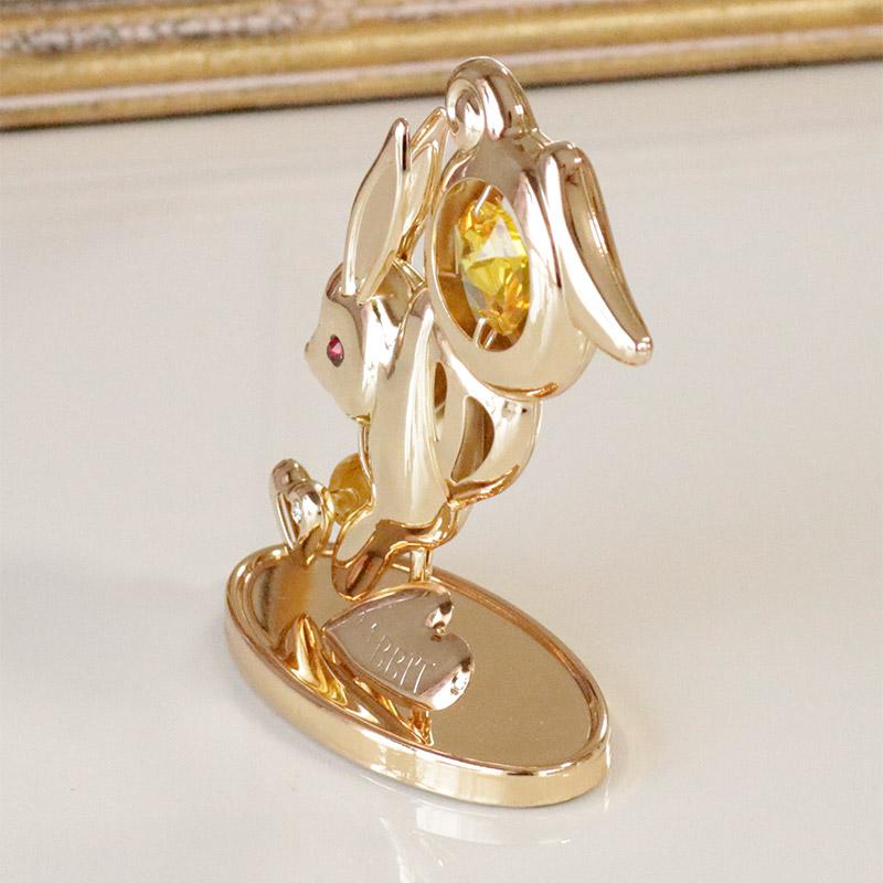 スワロフスキー 置物 動物 うさぎ 干支 ゴールド クリスタル