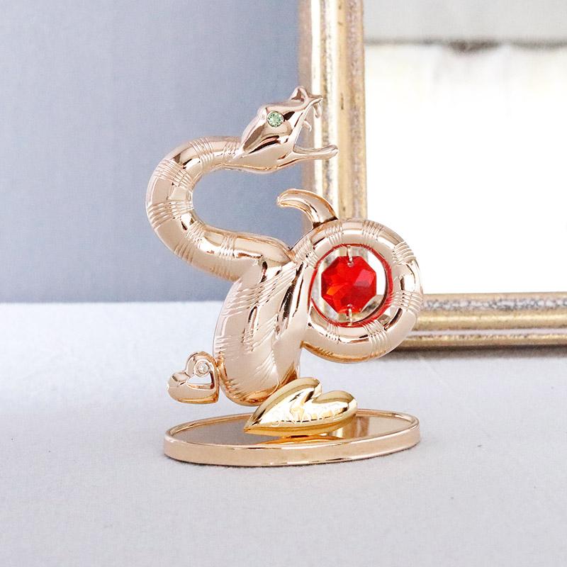 ボヘミア クリスタル ヘビ 置物 縁起物 蛇 オーナメント 開運 干支