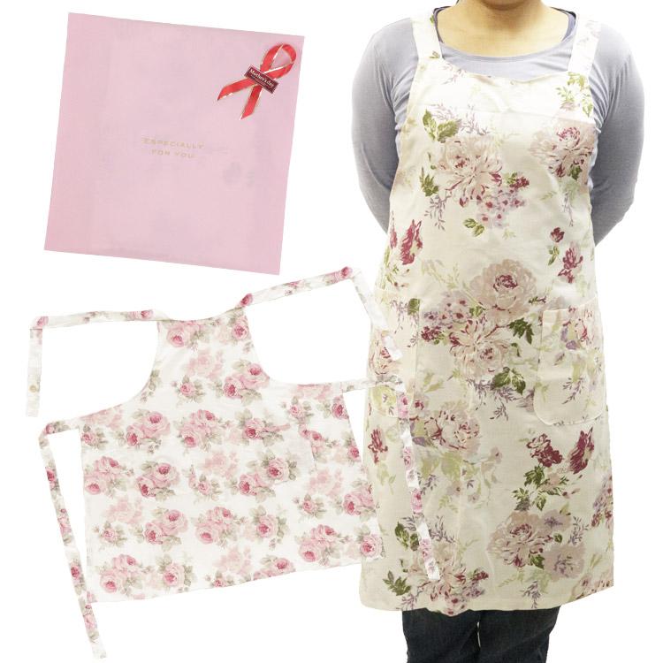 エプロン 花柄 姫系 薔薇雑貨 ルーシー メッセージカード付き 誕生日