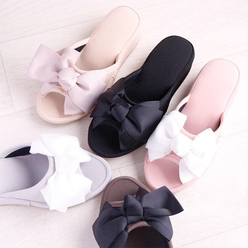 ヒールスリッパ 来客用 ルームシューズ おしゃれ 室内 リボン ヒール4cm プリンセス Vi 0018 Zakka Select 通販 Yahoo ショッピング