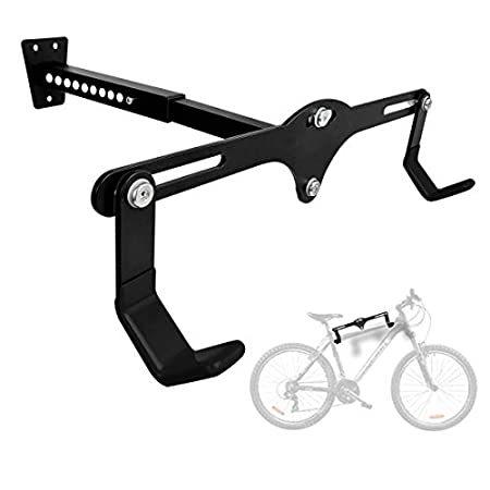 ワンピなど最旬ア Qualward 自転車用壁掛けハンガー 調節可能な自転車フックホルダー 屋内収納用 収納ラック 水平