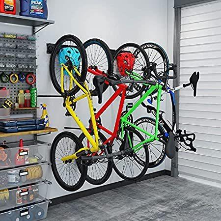 ガレージ用自転車ラック 自転車収納ラック 自宅用 自転車ヘルメットフック2個 収納ハンガー
