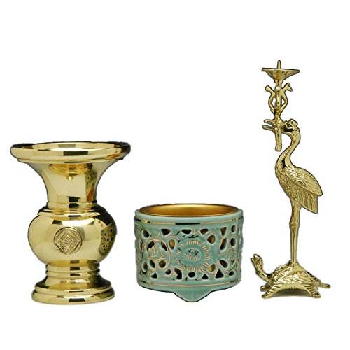 天然石ターコイズ ハセガワ仏壇 オリジナル仏具セット 上彫火立付京丸