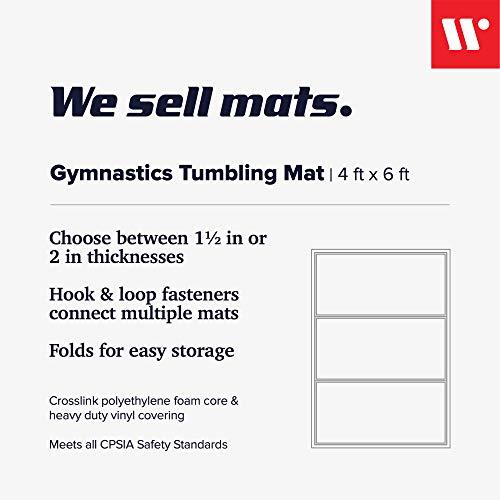 We　Sell　Mats　(1.5-inch　x　折りたたみ式　武道　体操　4'　8'　宙返りの練習　フックとループファスナー付き　Thick)