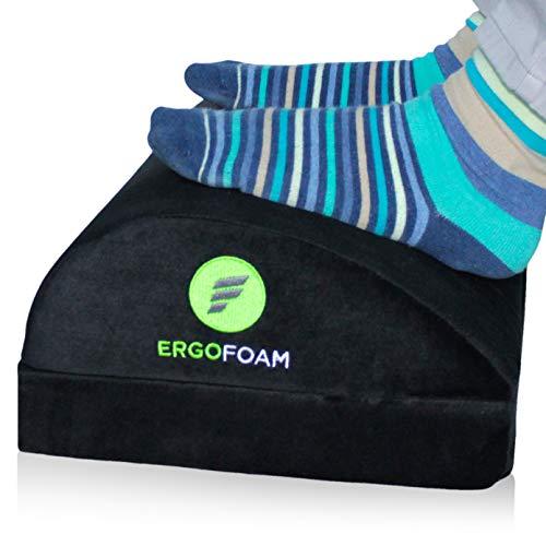 ErgoFoam　デスク用フットレスト　高さ　オフィス　快適　最適　デスク下　プレミアムフットレスト　調節可能　自宅勤務　快適フットレスト（ブラック）