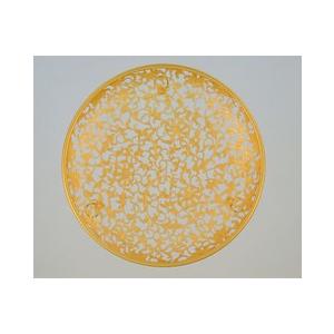 華籠 宝相華唐草透かし彫 8.0寸(24cm)【片面彫】消し金 キン