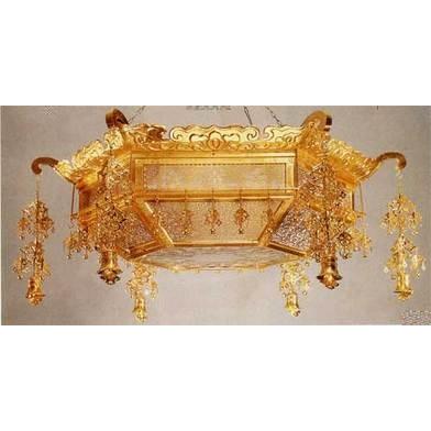 六角菱灯籠 半菱型灯篭 PC瓔珞付105cm