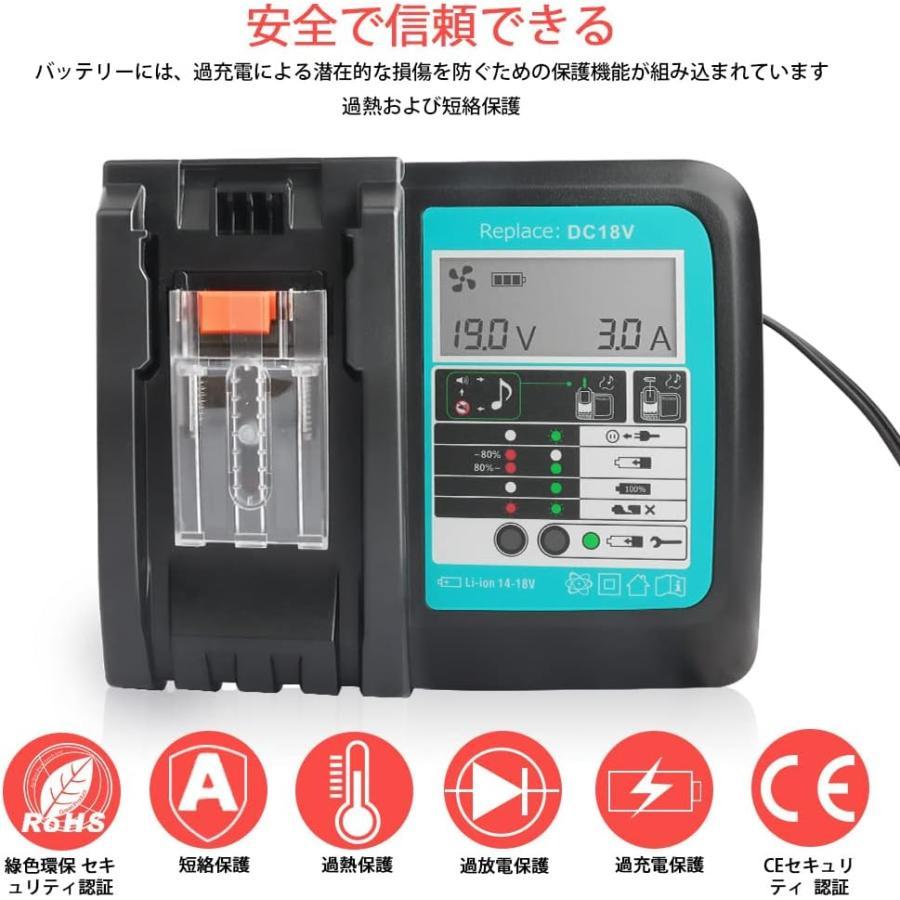 OnePower マキタ 18V バッテリー BL1860B 18V 6000mAh マキタバッテリー 18V 互換 Makita電動工具バッテリー DC18RF対応 一年保証付 4個セット｜yasuurinetto｜17