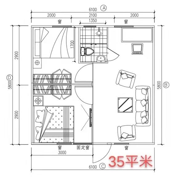 折り畳み仮設住宅 ダブルウイング折り畳みヴィラ【タイプD】設置及び撤去簡単 プレハブ住宅 35m2　｜yasuya｜04