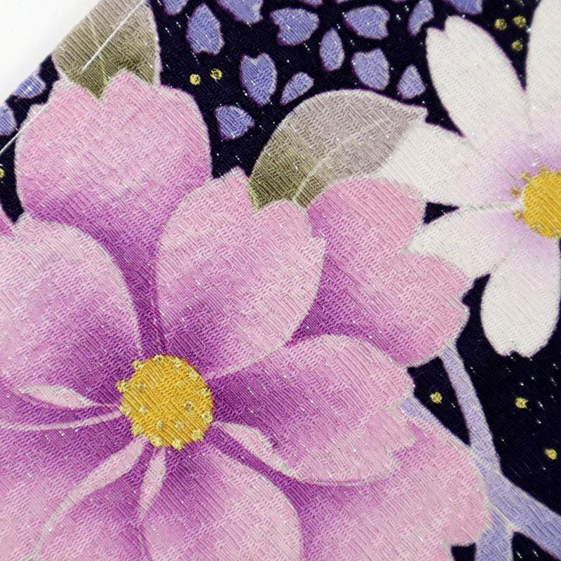 振袖 長尺 フォーマル 桜の花々模様 紫色 銀通し地 成人式 卒業式 和装 きもの 12RP20