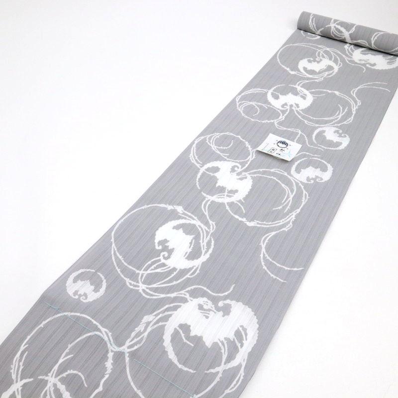 竺仙 反物 【かげろう】 夏着物 反物 小紋 コウモリの丸 グレー レディ―ス 和装 反25-81 新品の画像