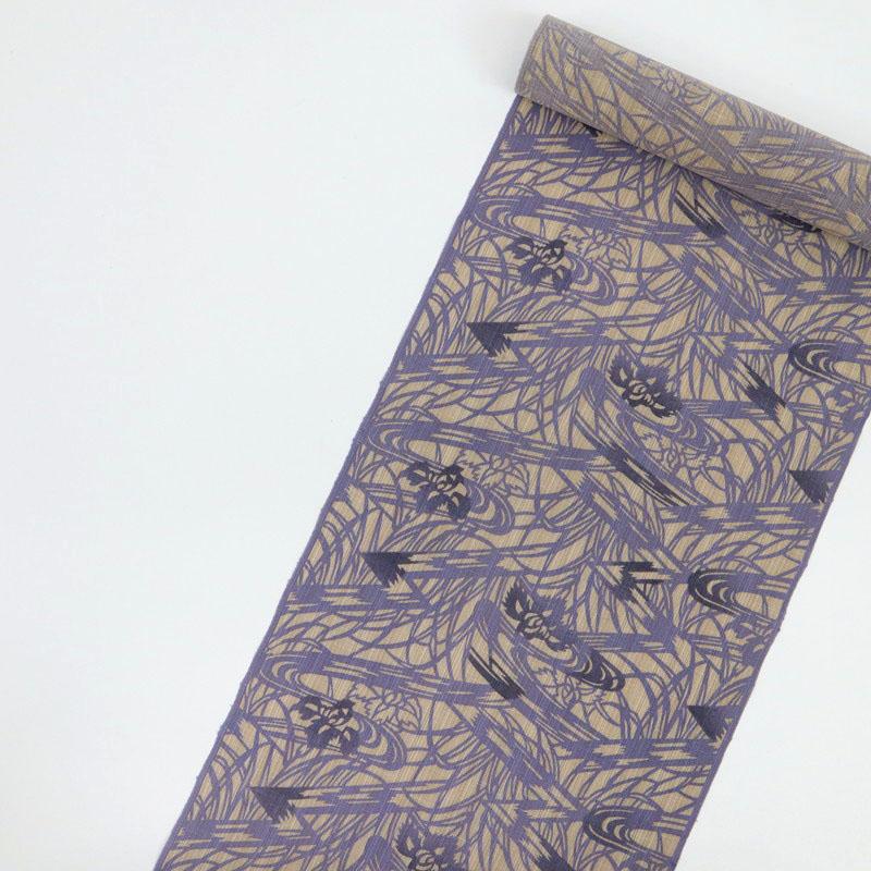 新品 『竺仙』 松煙染小紋 浴衣反物 茶紬地 八ツ橋文 夏着物