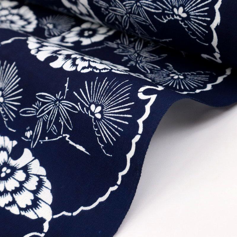 期間限定お値下げしています!本染め浴衣反物紺地縦絽