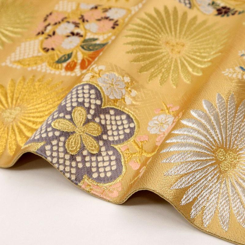 特選袋帯 雅やか吉祥文松竹梅桐桜 ベージュ 六通柄 きもの 正絹 着物  