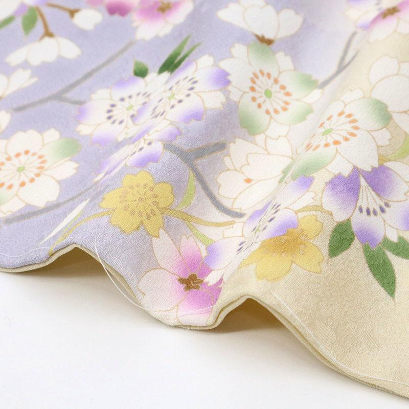仮絵羽 訪問着 未仕立て 阿部佳雪 十日町友禅作家 桜の花 フォーマル 袷正絹着物 和装 きもの HY3-25 中古 リサイクル着物の画像