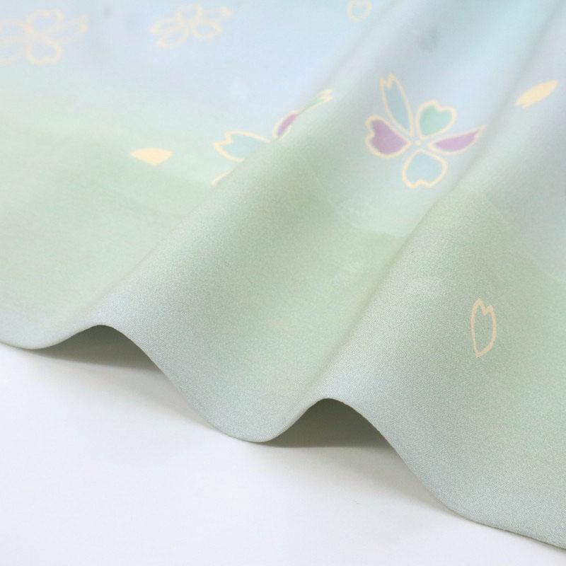 新品 お仕立て上がり 上質長襦袢 筋ぼかし桜 水色 紫 緑 ブルー 正絹 着物 和装 J3-4の画像