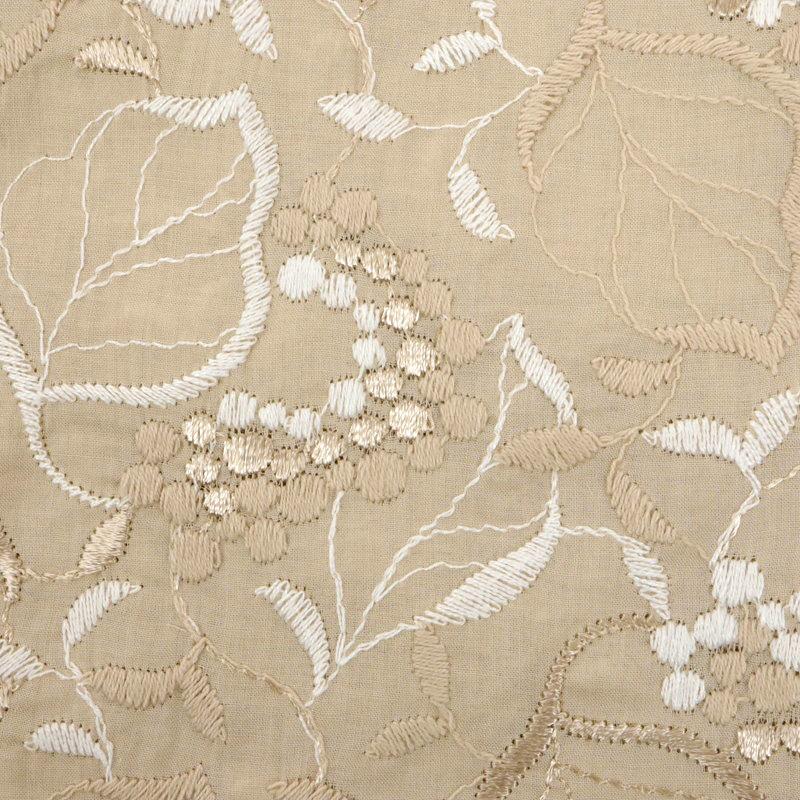 刺繍リーフ半衿 全5色 モダン 日本製 ブラック ホワイト ベージュ