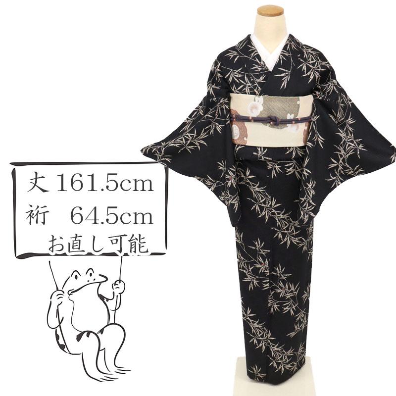 新品未使用】夏単衣着物小紋墨黒