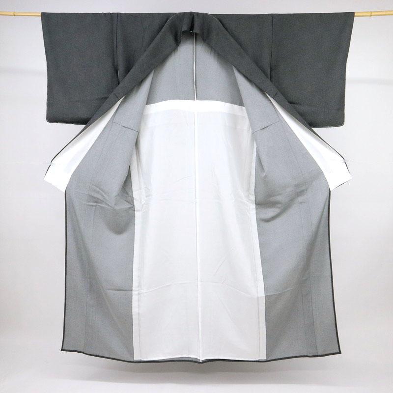 新品 長尺 単衣 江戸小紋 青海鮫 黒 無紋 丹後ちりめん 正絹着物 身丈168cm 裄丈67cm レディース 和装 KB5-8 新品 未使用の画像