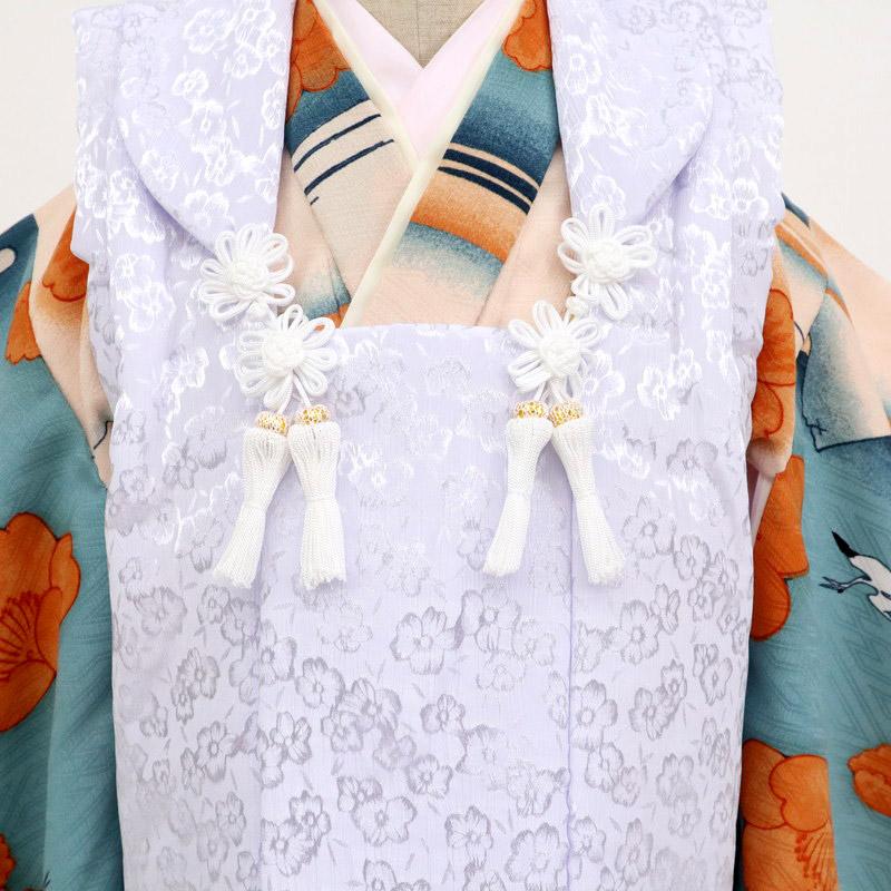 新品 七五三 子供用 被布 パープル 梅模様 2歳 3歳 着物 羽織コート  