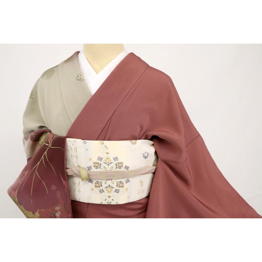 蔦葉地紋の小紋未使用品