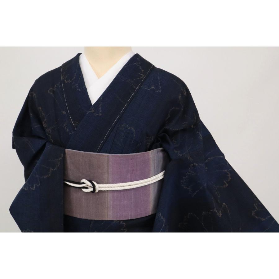 蝶柄 正絹 紬 袷の着物