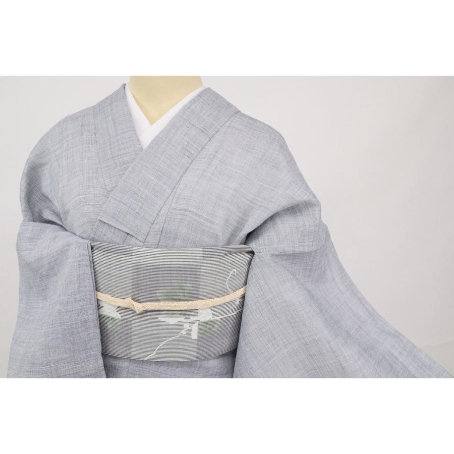 新品未使用　正絹夏もの　絽小紋単品 裄長トール！淡いグレーの絽の小紋正絹夏着物未使用