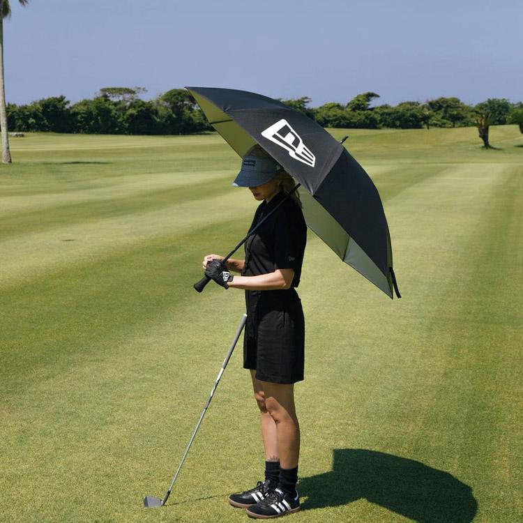 PING ニューエラ ゴルフ 傘 アンブレラ フラッグロゴ ブラック