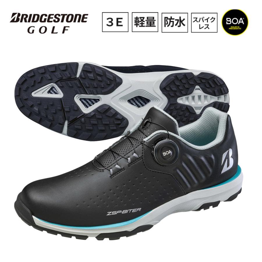 ブリヂストン ゴルフ シューズ ゼロ・スパイク バイター ライト SH2505 BK 黒 メンズ 3E スパイクレス ボア ダイヤル式 2025年モデル BRIDGESTONE GOLF BRIDGESTONE GOLF ブリヂストン ゴルフ シューズ ゼロ・スパイク