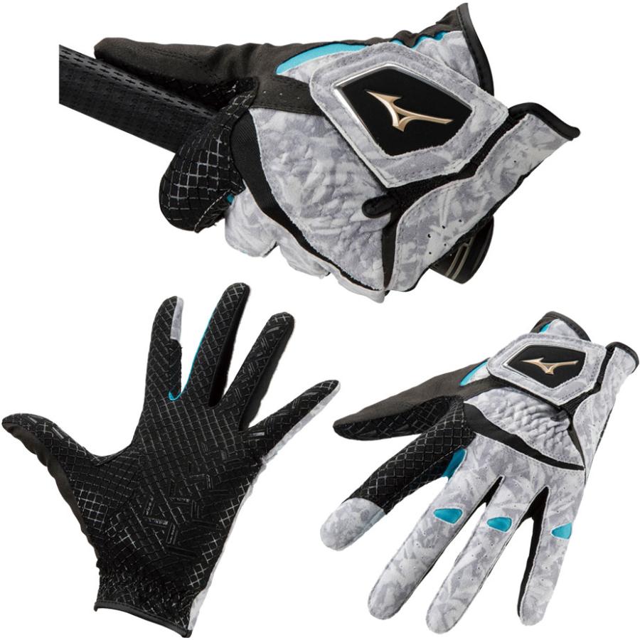 MIZUNO（ミズノ） 手袋 ダブルグリップ グローブ メンズ グレー×スカイ