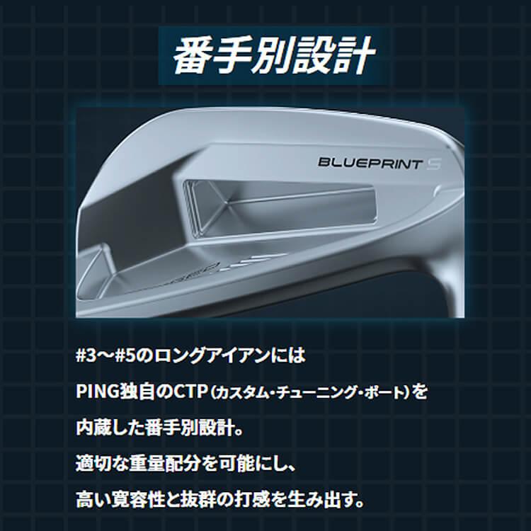 ピン  BLUEPRINT S 単品アイアン(#3,#4,#5) N.S.PRO MODUS3 TOUR 120 スチールシャフト ブループリント S アイアン メンズ 右用 ゴルフ 日本正規品 PING｜yatogolf｜06