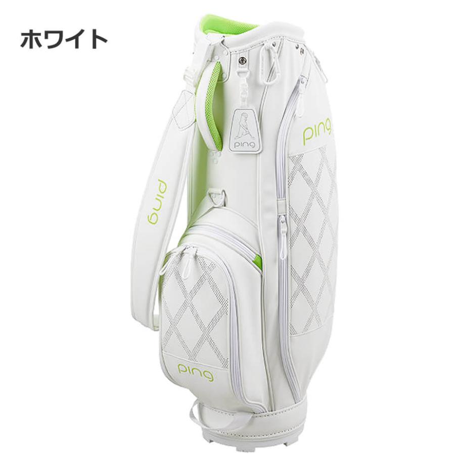 ホワイト ゴルフキャディバッグ キルティング PING（ピン） CB-L2305 パンチングキルト キャディバック レディース