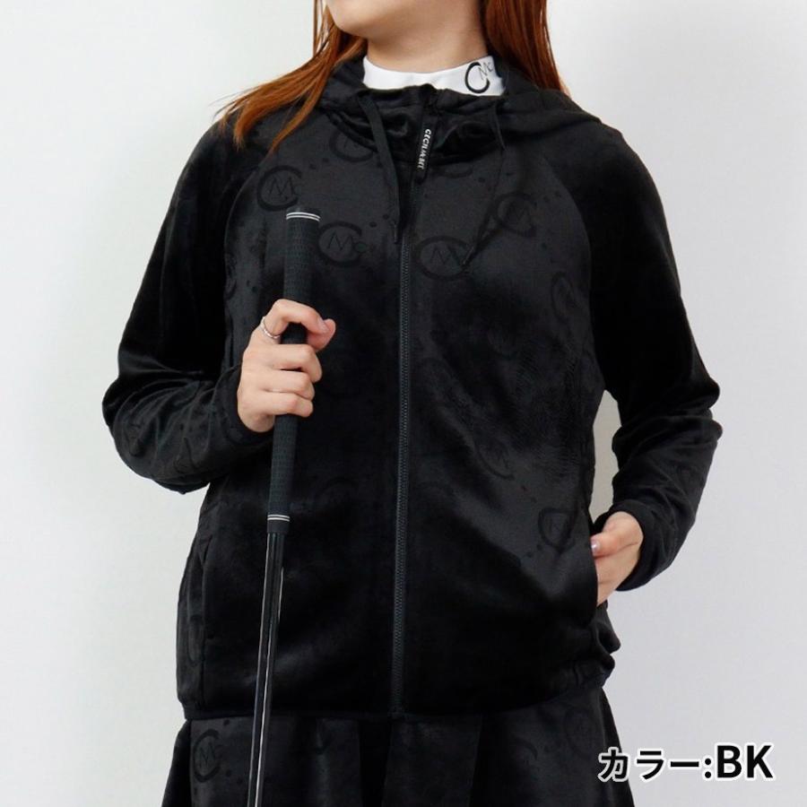 【即納】セシルマクビーグリーン ベロアフーディー CGF2319HD トップス 長袖パーカー フード セットアップ 秋冬 レディース ゴルフウェア CECIL McBEE green CECIL McBEE（セシルマクビー） 【即納】セシルマクビーグリーン