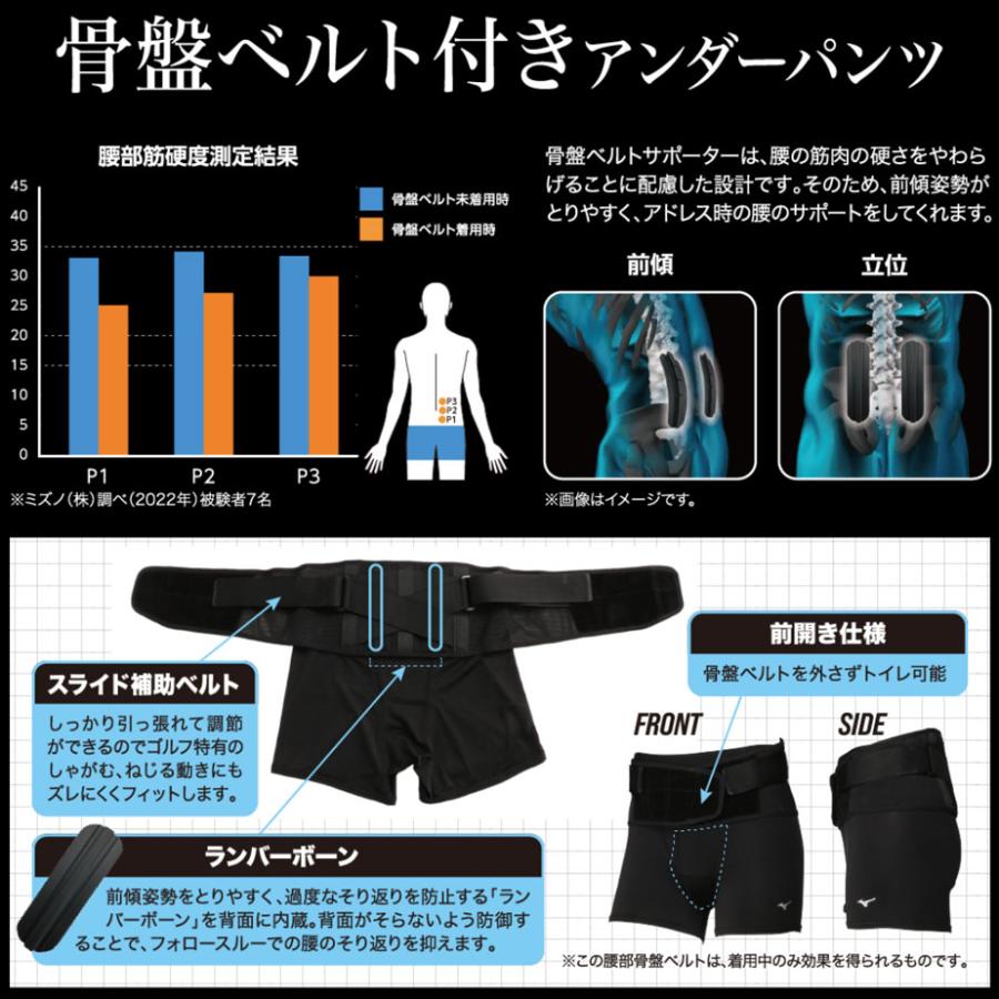 MIZUNO（ミズノ） 骨盤ベルト付きアンダーパンツ ゴルフ専用設計