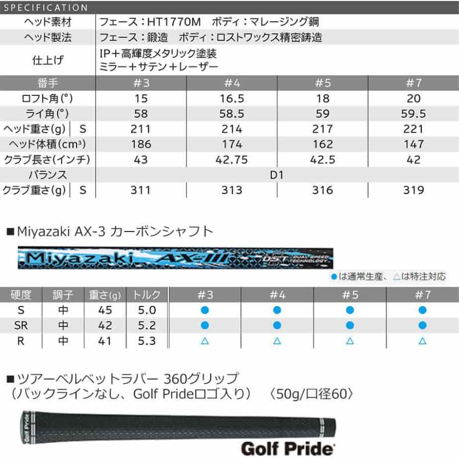SRIXON ダンロップ ゼクシオ エックス フェアウェイウッド Miyazaki AX