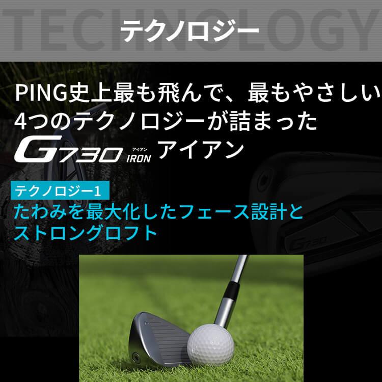 【新品未使用】初心者推奨 ピン G730 黒ドット メンズアイアンセット 5本 PING（ピン） [値下げ] G730 アイアン5本セット(#7-9,PW,UW) N.S.PRO