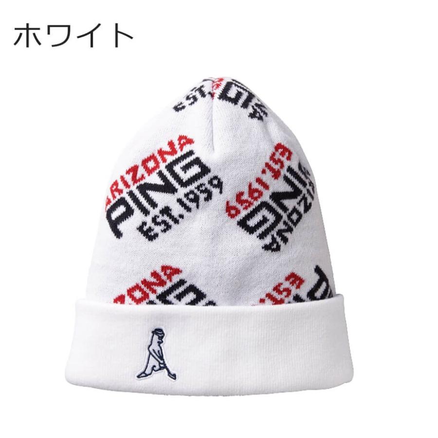 明日発送 PING（ピン） キャップ バイアスニットキャップ メンズ ホワイト