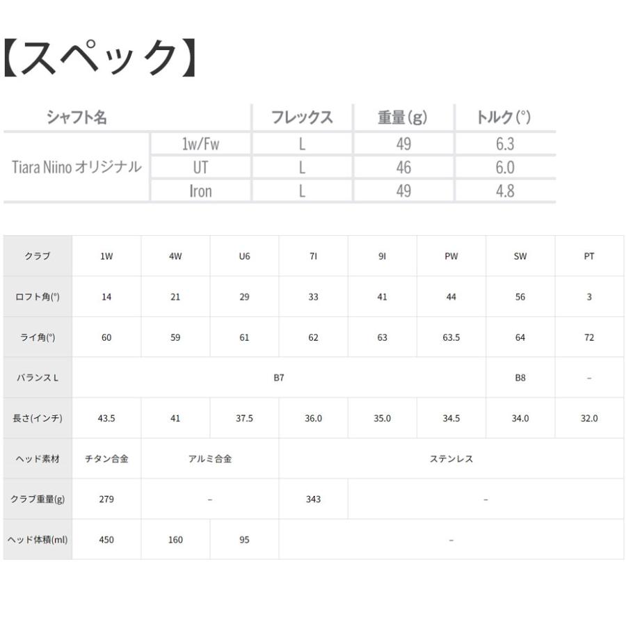Wilson Staff ウィルソン ティアラ ニーノ 8本セット(1W、4W、U6 Wilson Staff ウィルソン ティアラ ニーノ 8本セット(1W、4W、U6