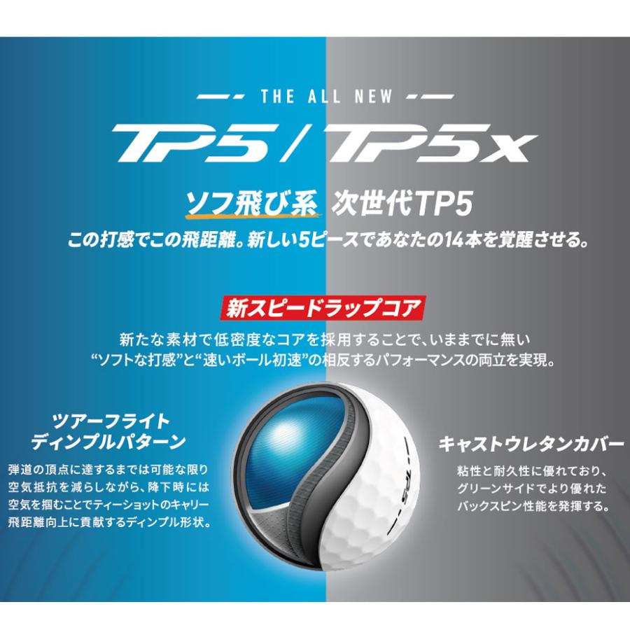 【あす着対応】テーラーメイド 2024 TP5x ゴルフ ボール 1ダース(12球) TaylorMade｜yatogolf｜06