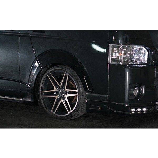 ROWEN PREMIUM Edition フロントオーバーフェンダー FRP製 塗り分け塗装済 トヨタ ハイエース ワイドボディ 2WD 4型 KDH211K用 2T019F00##