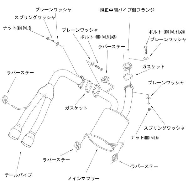 HKS マフラー クールスタイルII スズキ スイフトRS ZC72S用 センターW出し 32024-AS003｜yatoh｜02